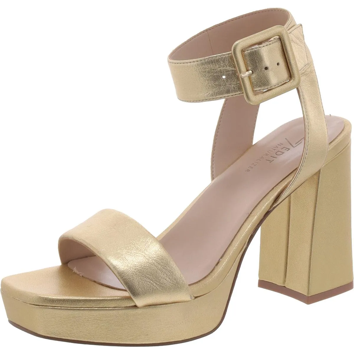 27 Edit Womens Jaselle Leather Square Toe Dress Sandals