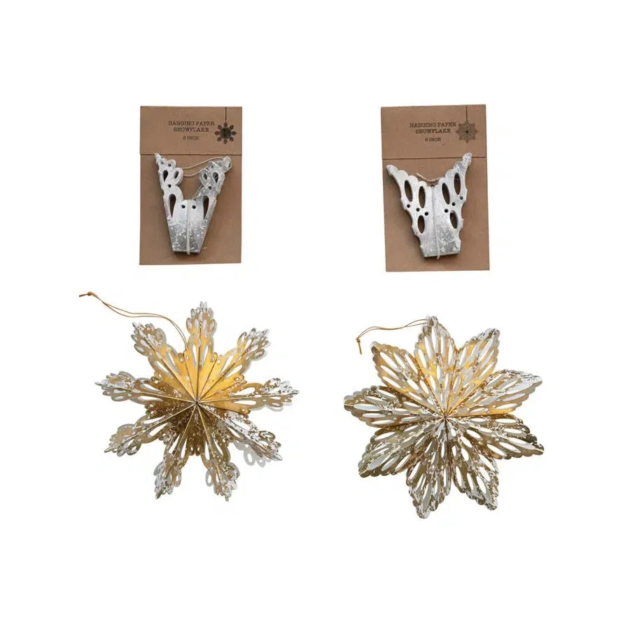 9" Paper Snowflake Ornament // 4 Styles