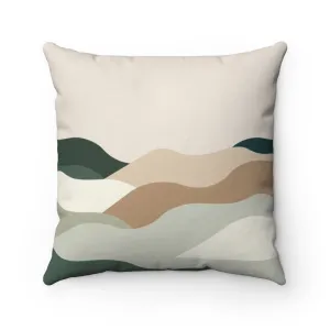 Abstract Boho Pillow Cover | Beige Green Brown