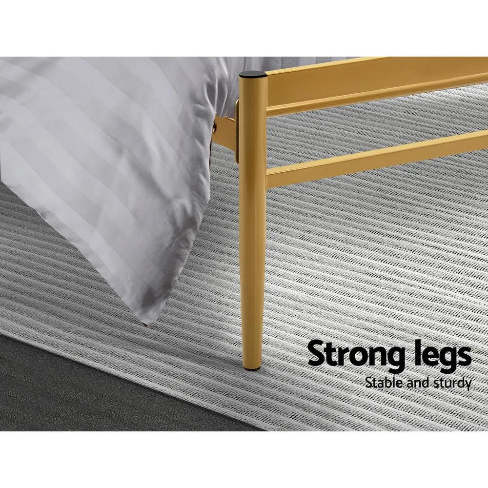 Amor Metal King Bed Frame Gold