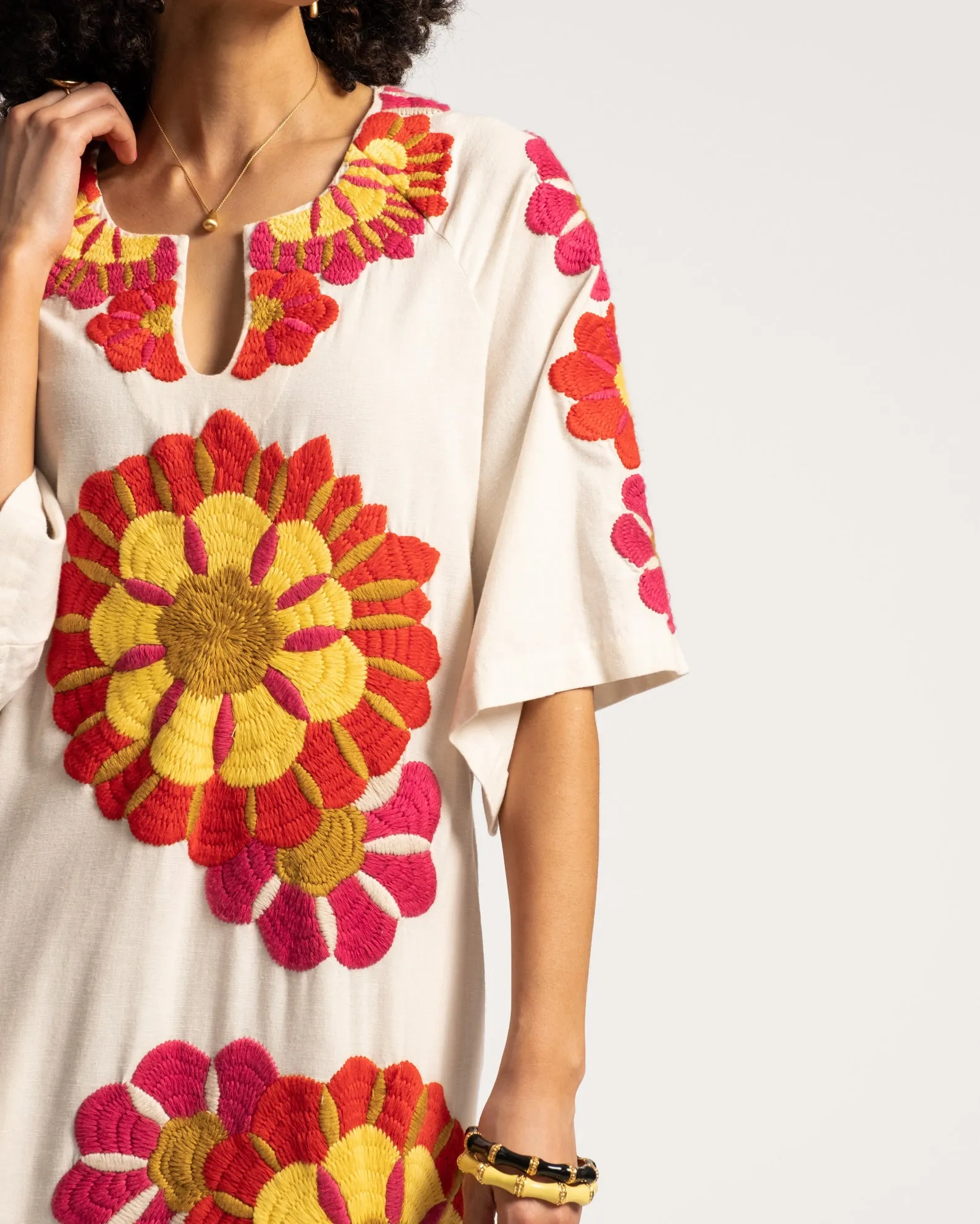 Delightful Caftan Sunrise Oyster Multi