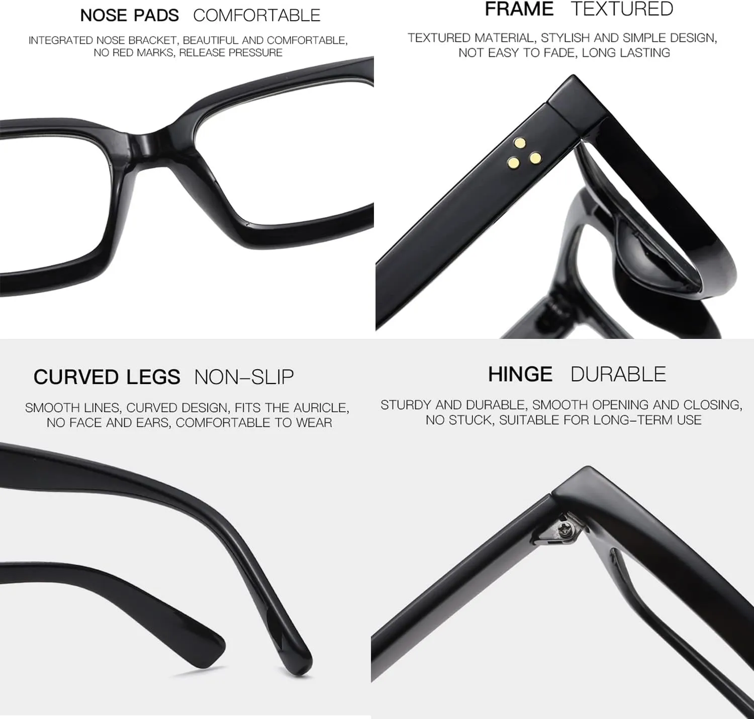 EYLRIM Classic Thick Square Frame Clear Lens Glasses for Women Men Non Prescription Eyeglasses
