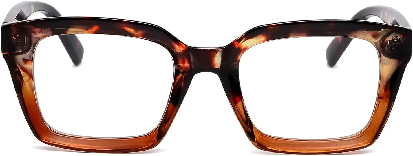 EYLRIM Classic Thick Square Frame Clear Lens Glasses for Women Men Non Prescription Eyeglasses