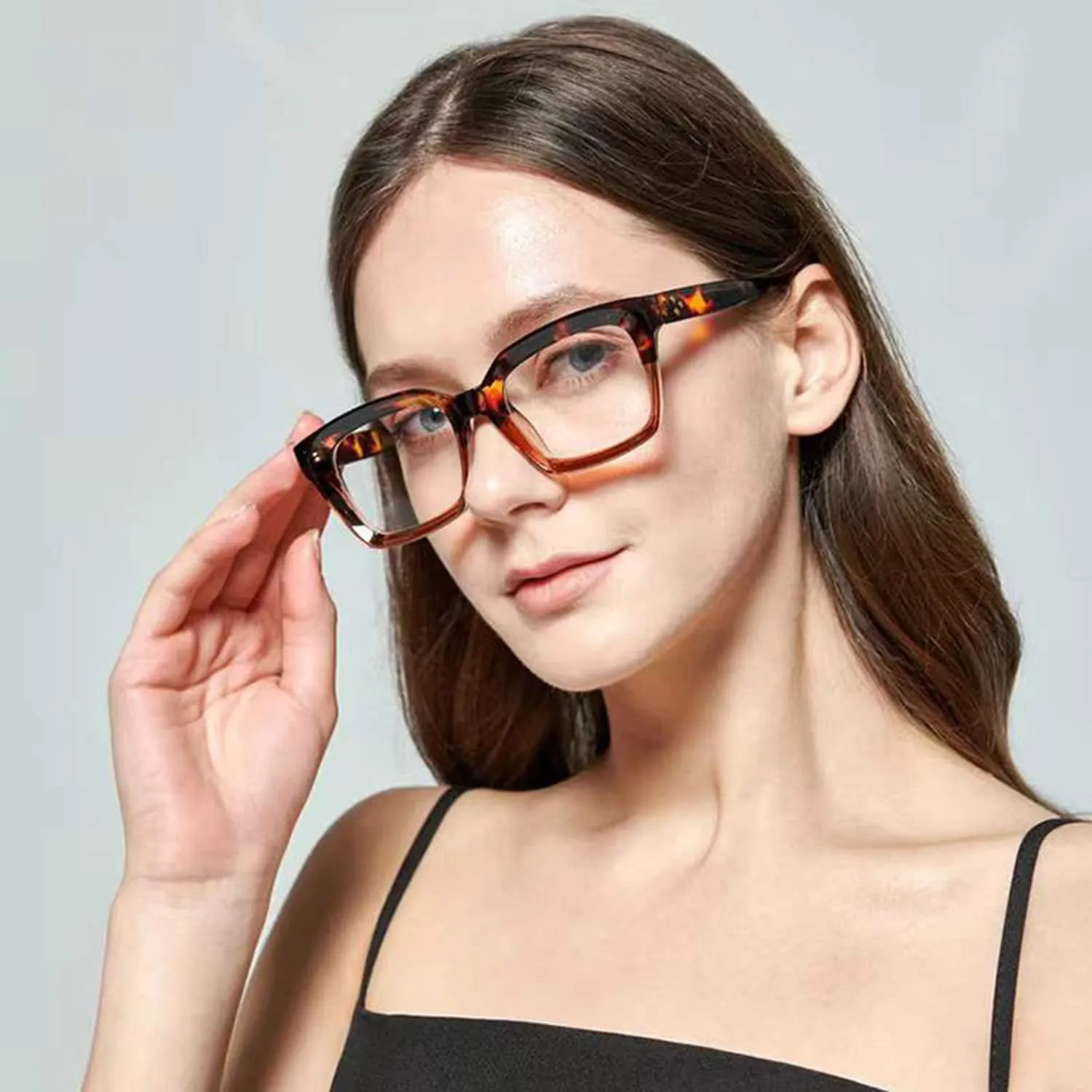 EYLRIM Classic Thick Square Frame Clear Lens Glasses for Women Men Non Prescription Eyeglasses