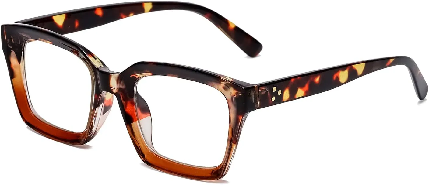 EYLRIM Classic Thick Square Frame Clear Lens Glasses for Women Men Non Prescription Eyeglasses