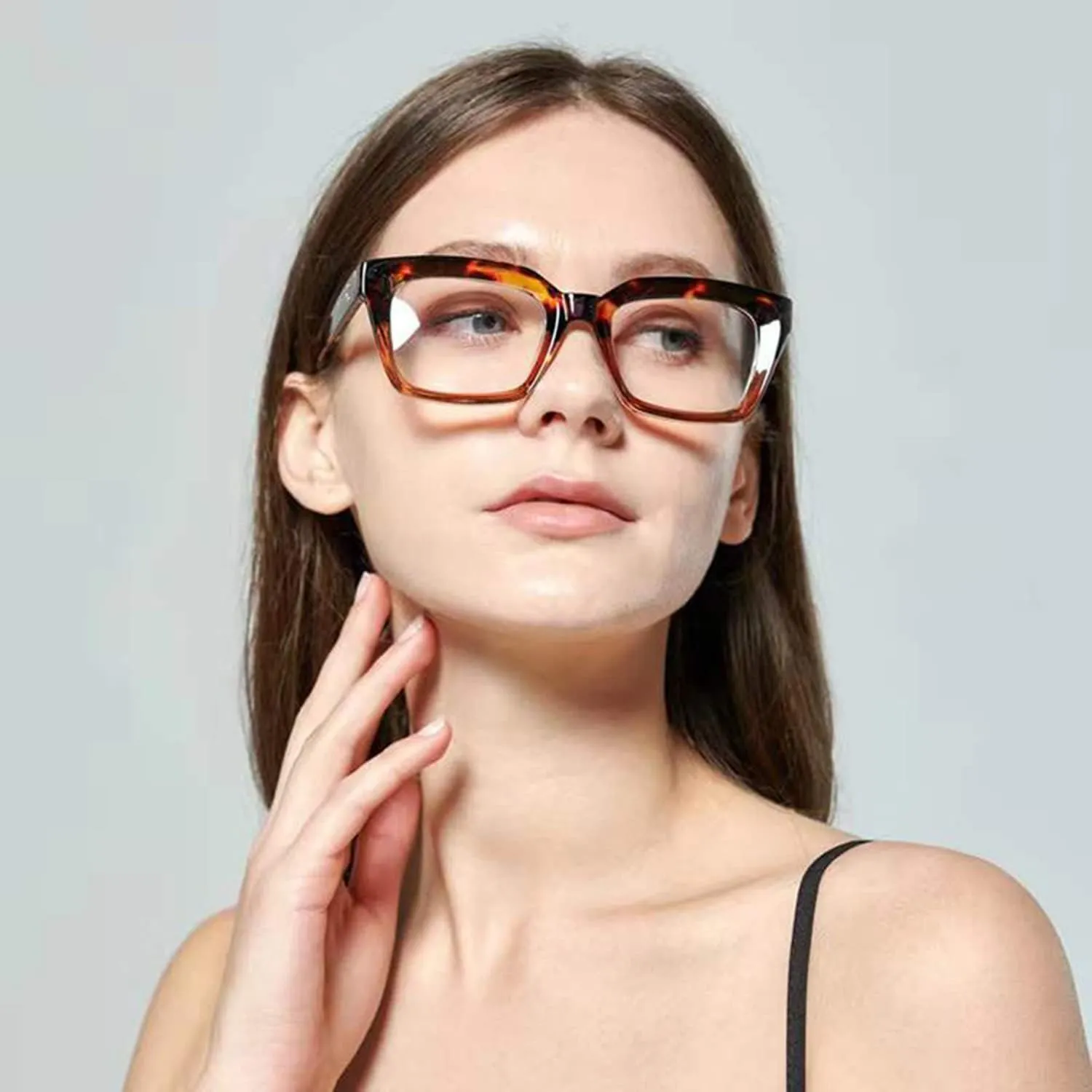 EYLRIM Classic Thick Square Frame Clear Lens Glasses for Women Men Non Prescription Eyeglasses