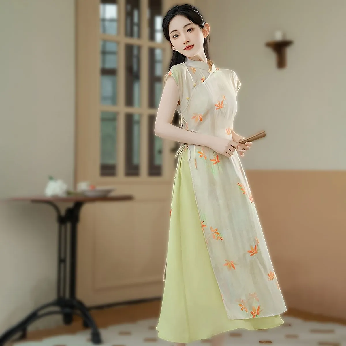 Floral Women's Two Piece Hanfu Dress