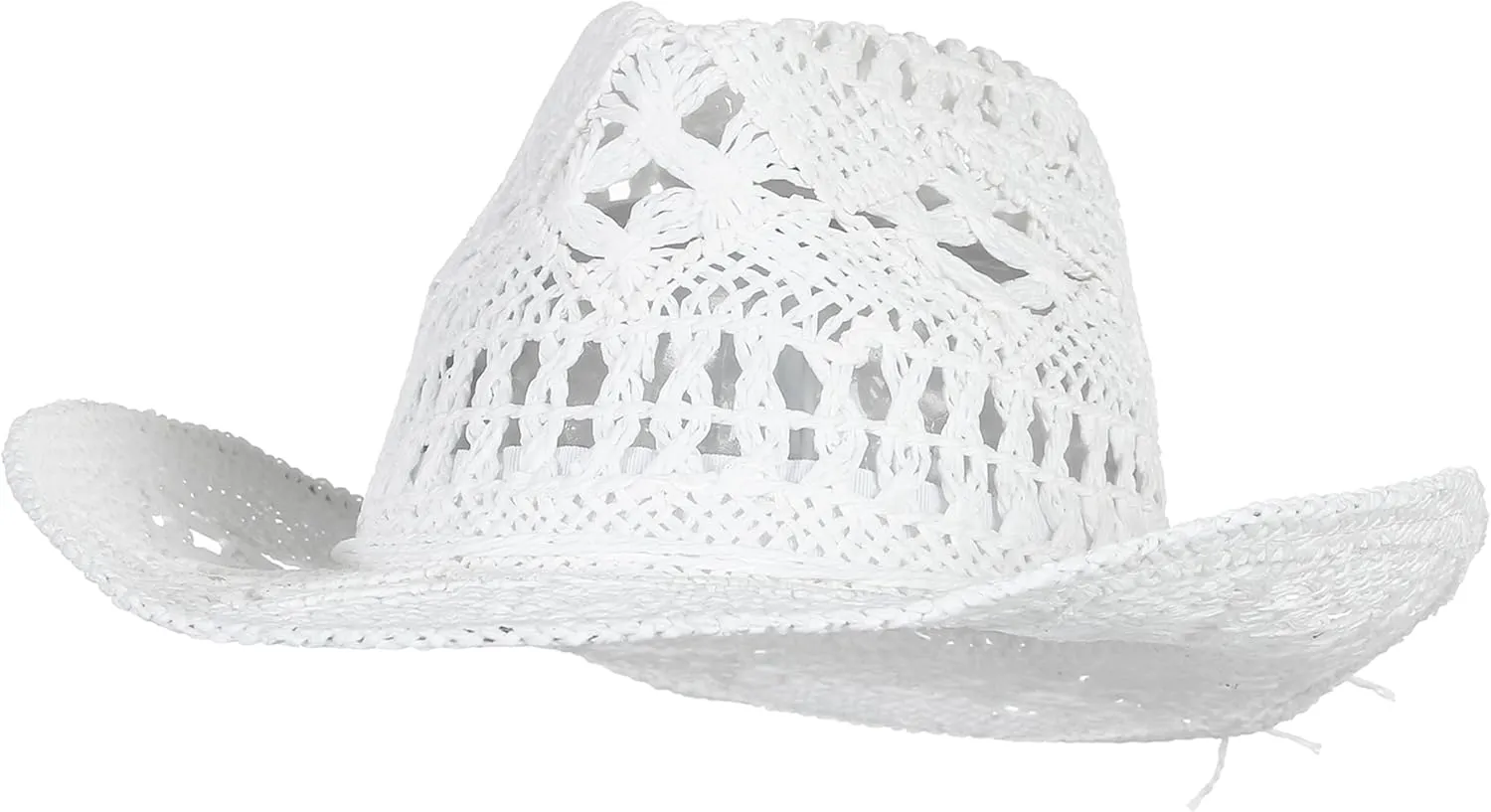 GEMVIE Men & Women's Summer Cowboy Cowgirl Straw Hat Hollow Out Style Roll Up Brim Cowboy Sun Hat