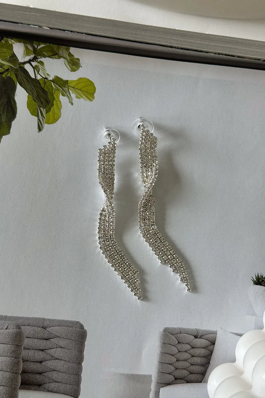 Geneva Rhinestone Twist Drop Studs