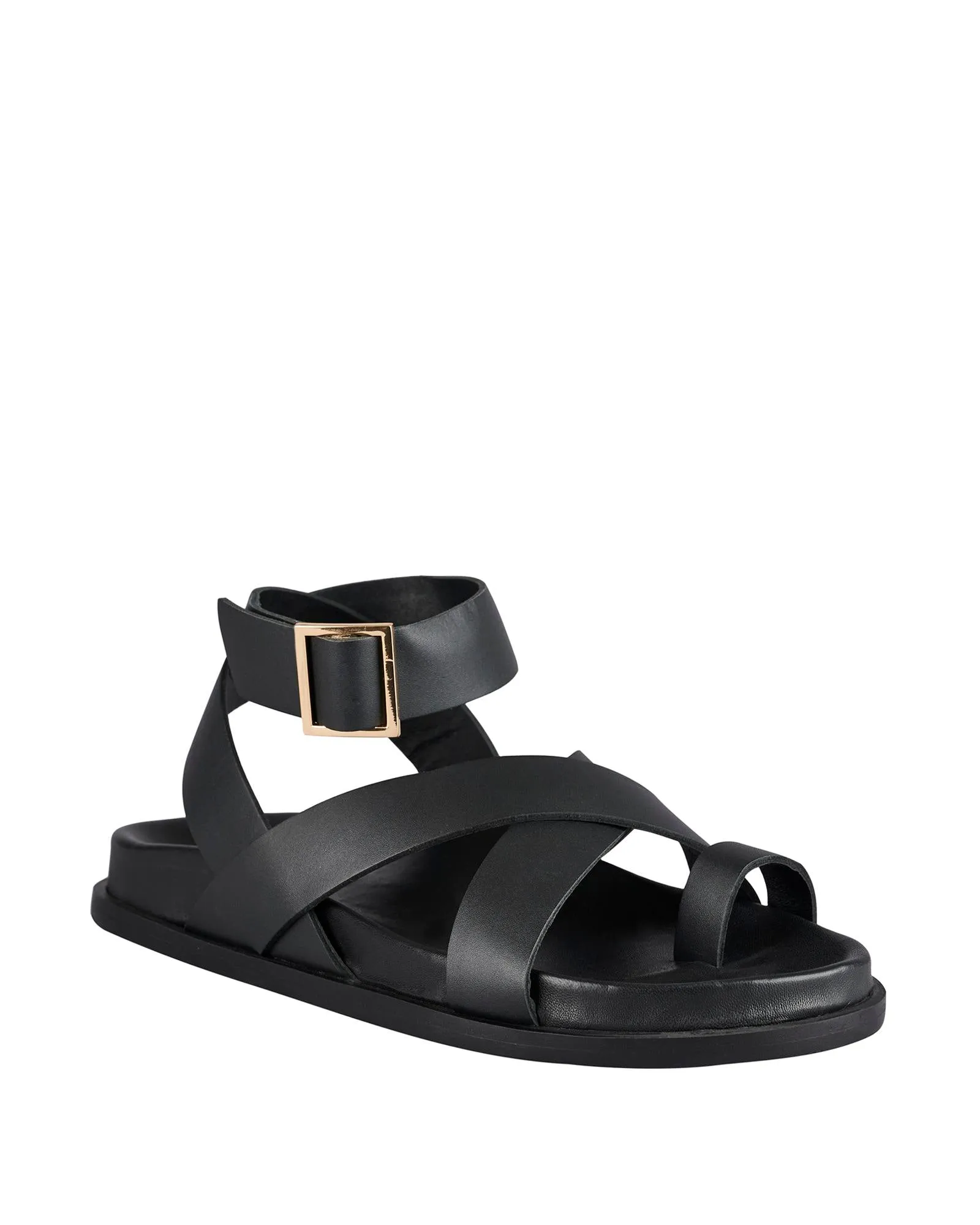 Hitch Footbed Black Leather