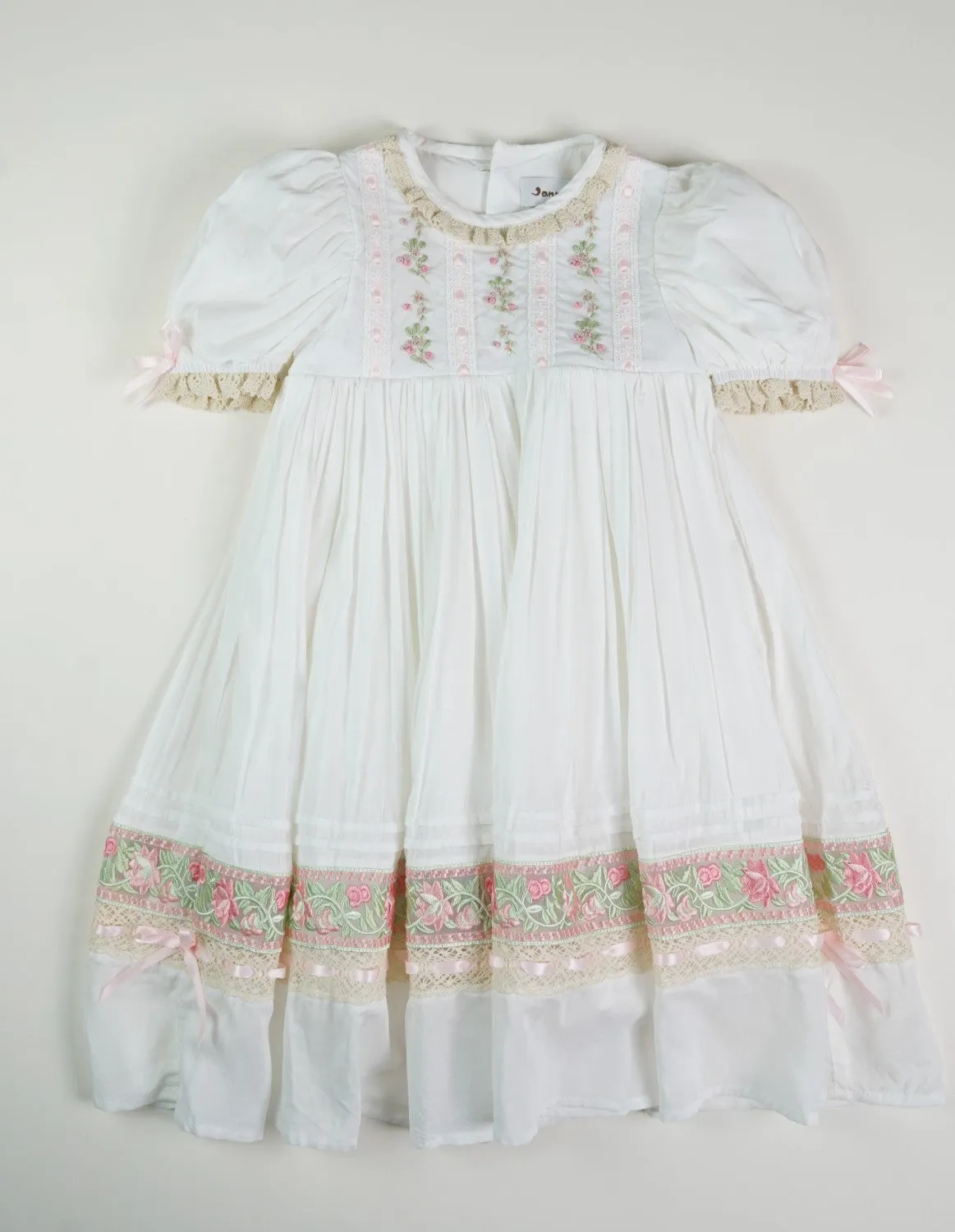 JannyBB Hand Embroidered Heirloom Pink Dress