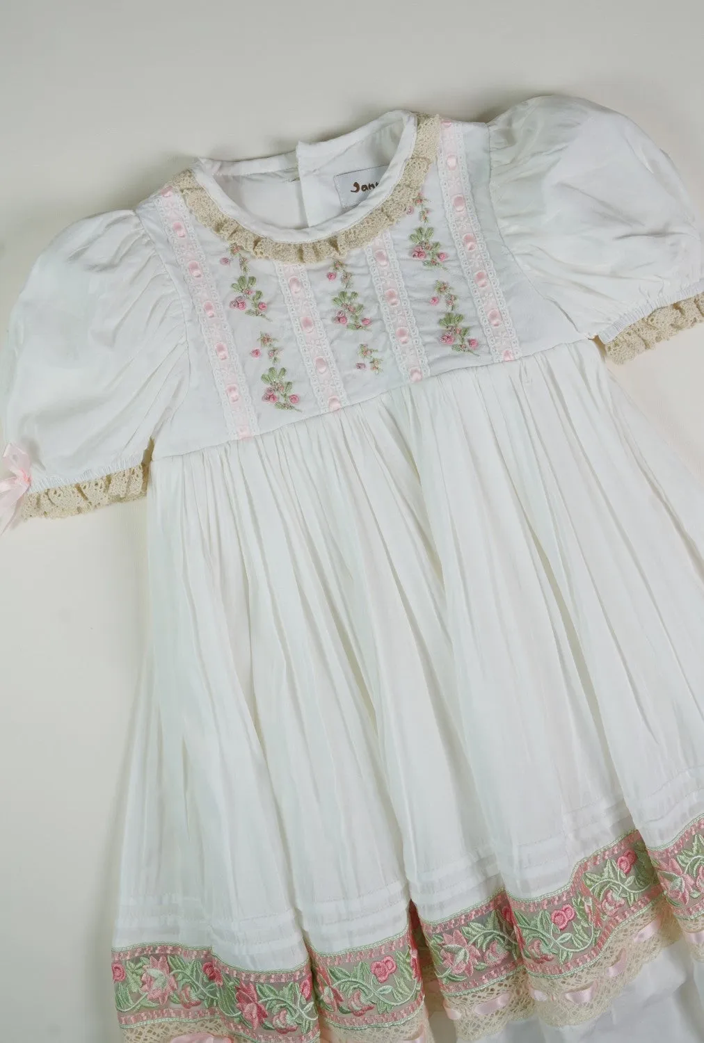 JannyBB Hand Embroidered Heirloom Pink Dress