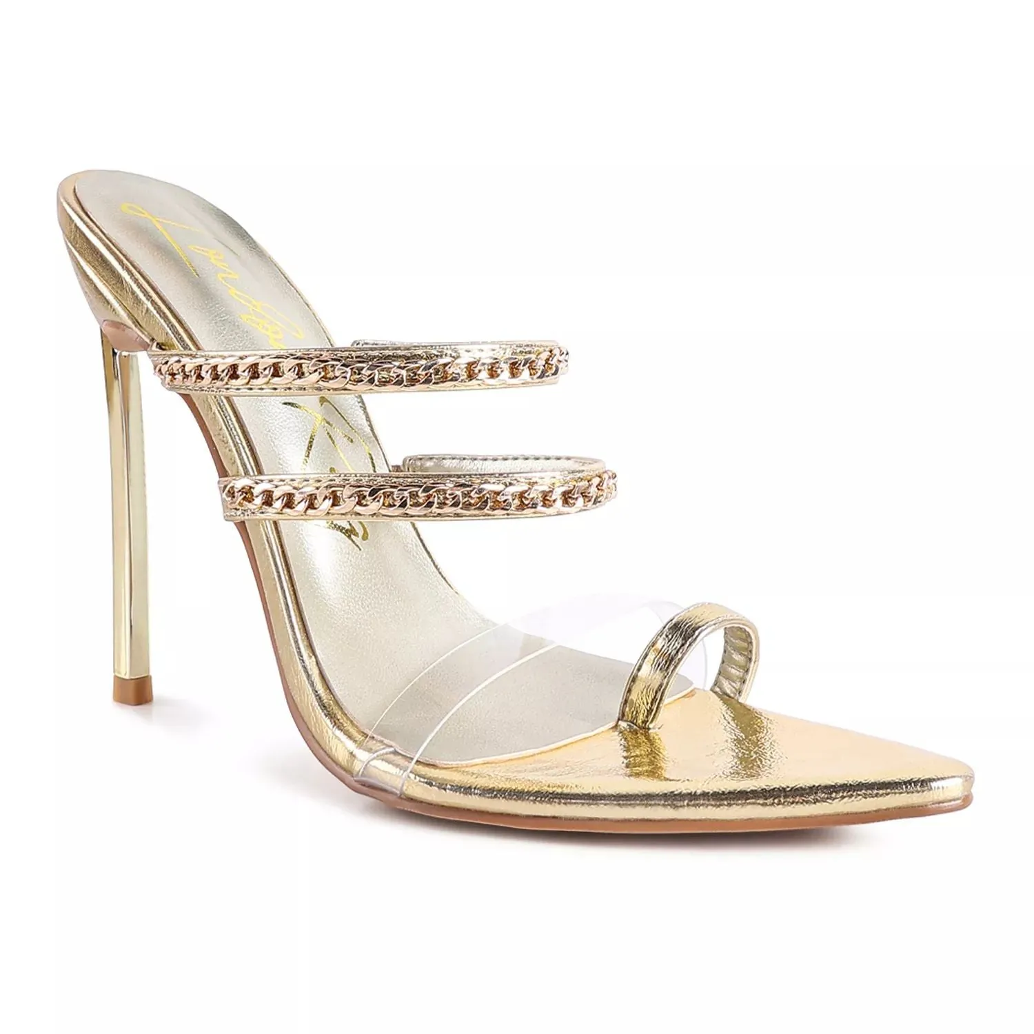 London Rag Tickle Me Women's High Heel Toe Ring Sandals London Rag Gold
