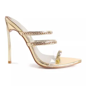 London Rag Tickle Me Women's High Heel Toe Ring Sandals London Rag Gold