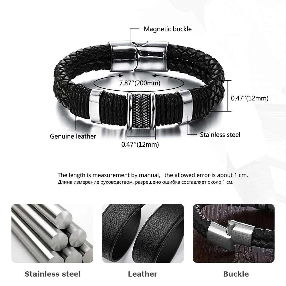 Men's Classic Leather Bracelets for Men Men's Bracelet for Everyday Wear