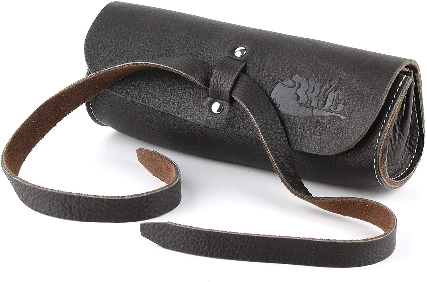 Mr. Brog Elegant Full Grain Leather Tobacco Pipe Pouch Rollup - (Small)