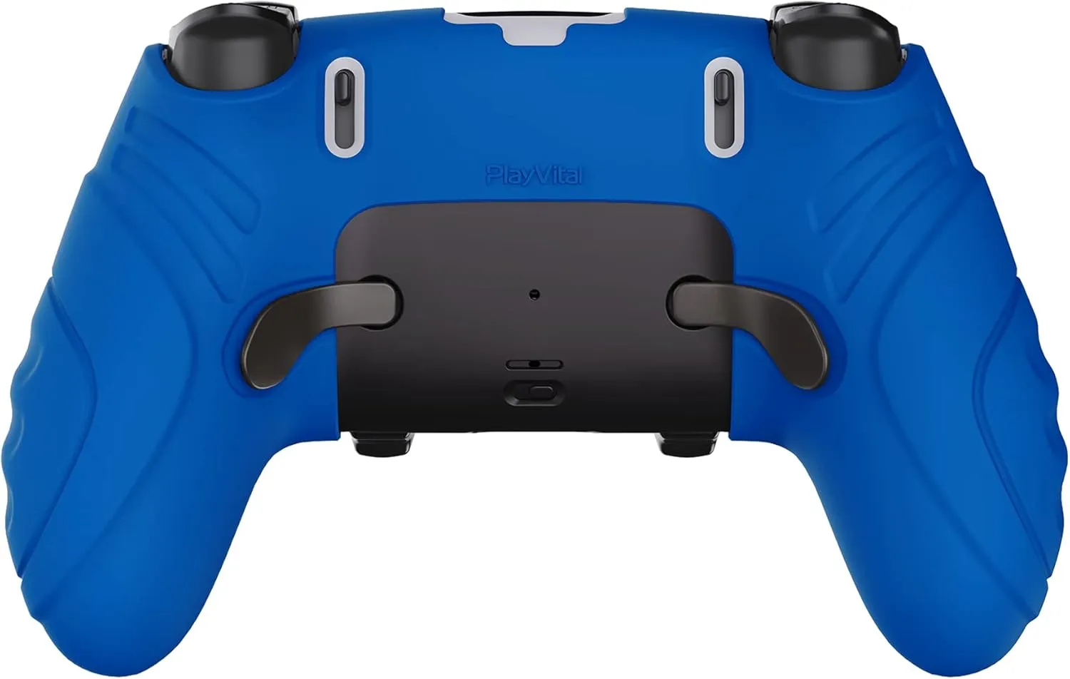 PlayVital Guardian Edition Anti-Slip Ergonomic Silicone Cover Case for ps5 Edge Controller, Soft Rubber Protector Skin for ps5 Edge Wireless Controller with Thumb Grip Caps - Blue