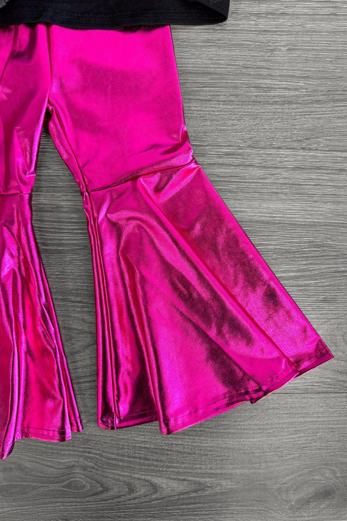 "Dance" Pink Metallic Bell Bottom Set