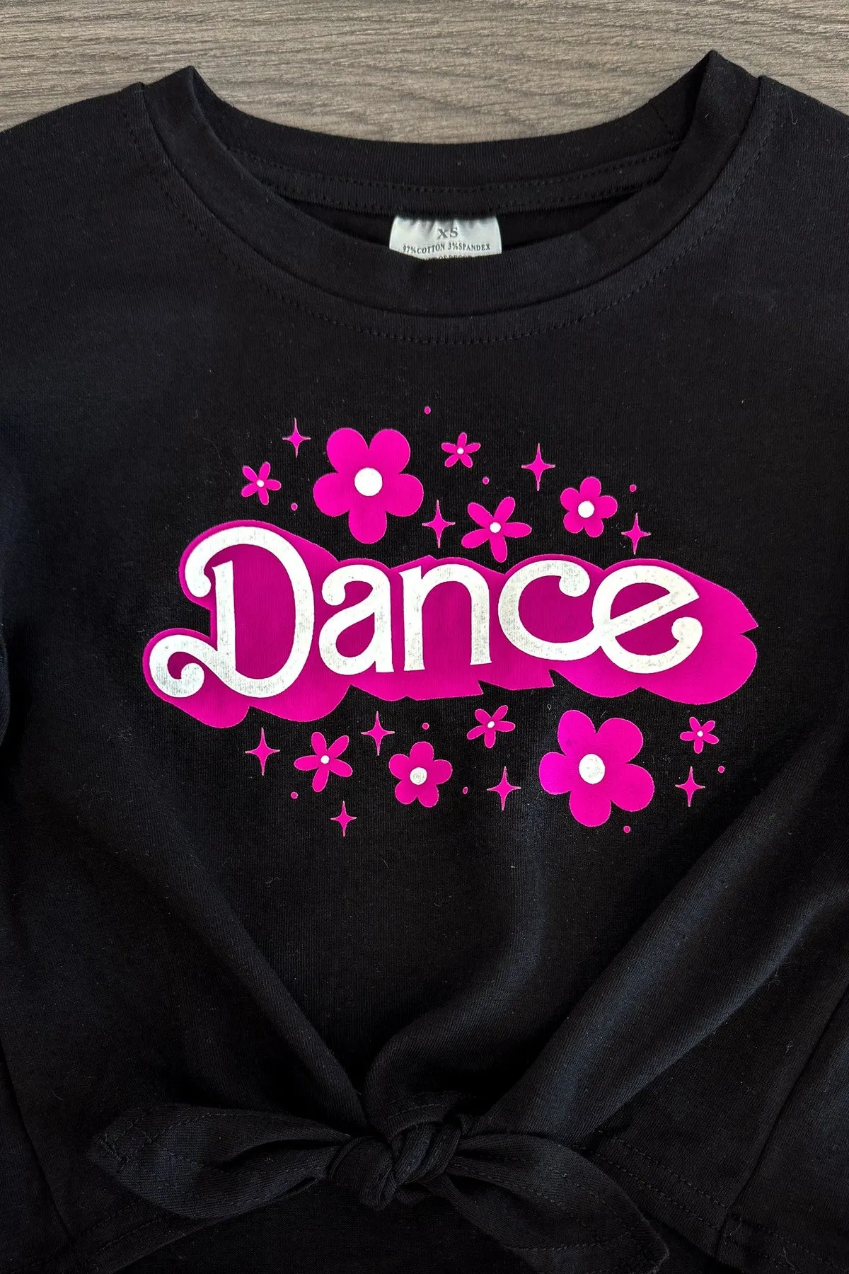 "Dance" Pink Metallic Bell Bottom Set