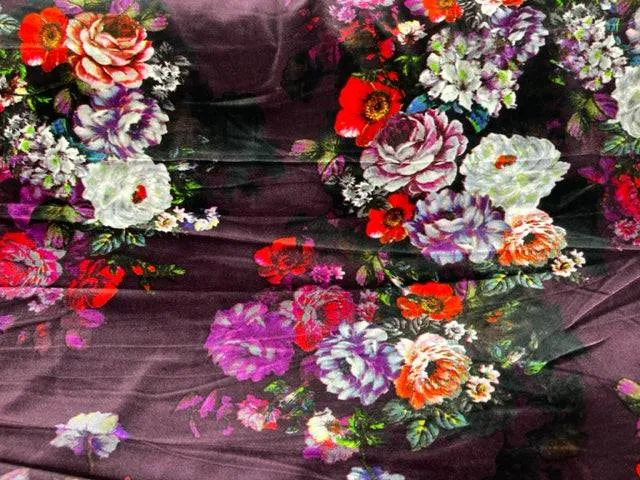 Rose Cluster - Stretch Printed Velvet