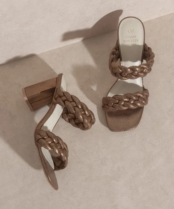 Savannah Metallic Heel Sandal