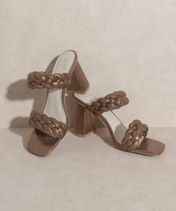 Savannah Metallic Heel Sandal
