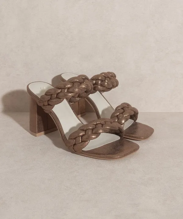 Savannah Metallic Heel Sandal