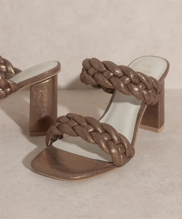 Savannah Metallic Heel Sandal