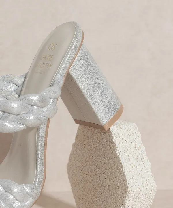 Savannah Metallic Heel Sandal