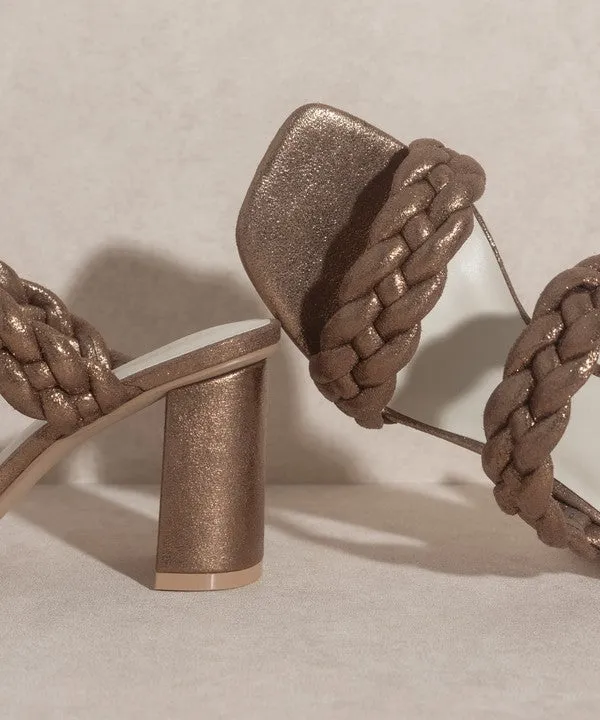 Savannah Metallic Heel Sandal