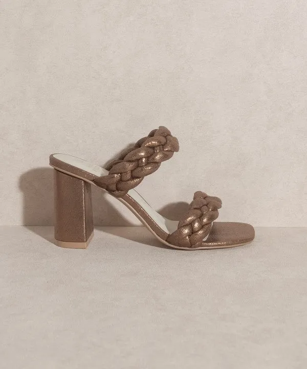 Savannah Metallic Heel Sandal