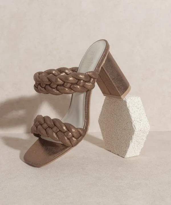Savannah Metallic Heel Sandal
