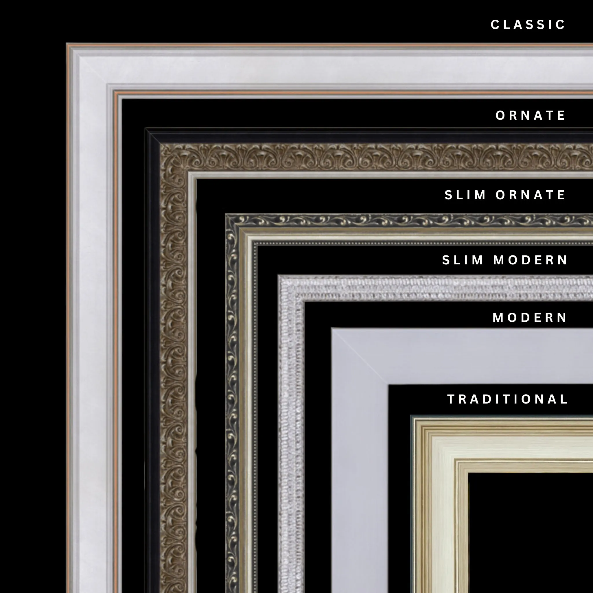 Silver 32x12 Picture Frame Ornate Traditional Classic Antique