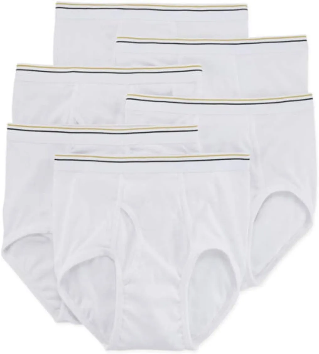 Stafford 6 Pack 100% Cotton Full-Cut Briefs White