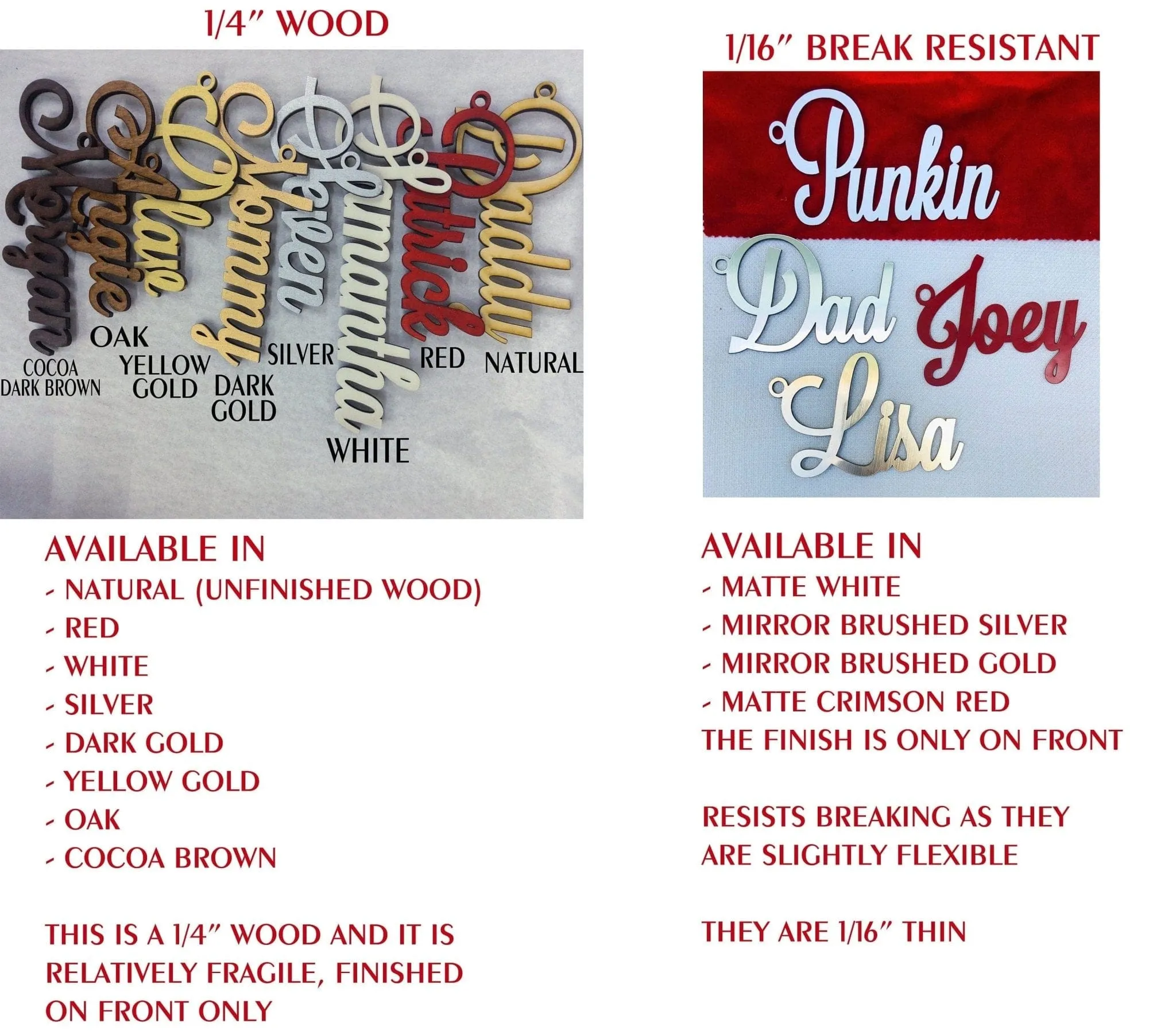 Traditional Red with Faux Fur Christmas Stockings Personalized Embroidered or Christmas Name Tags Matching Set Family Kids Adults Men Women