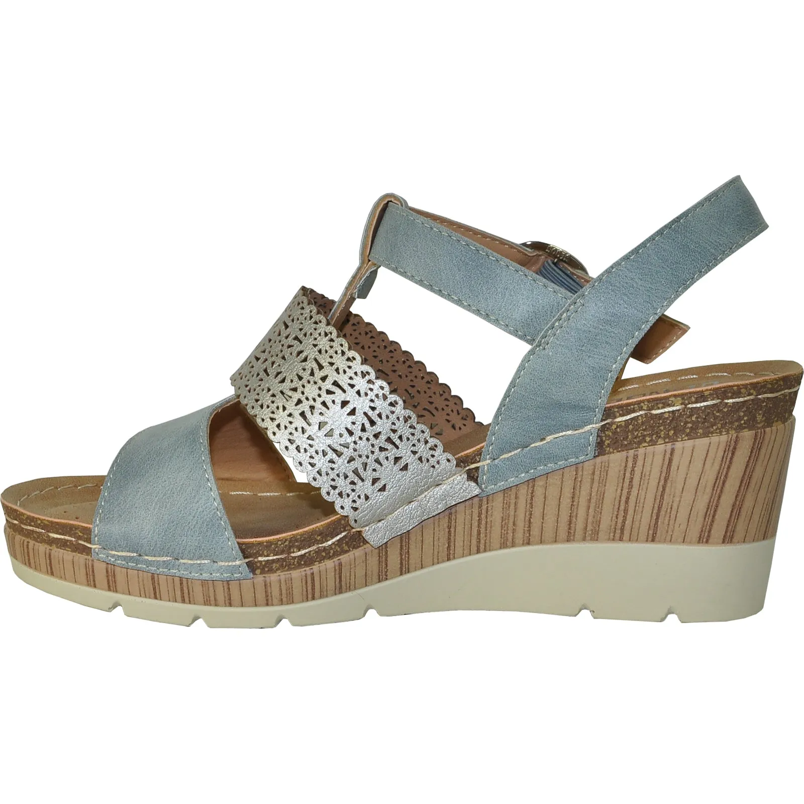 VANGELO Women Sandal FAITH Wedge Sandal Blue